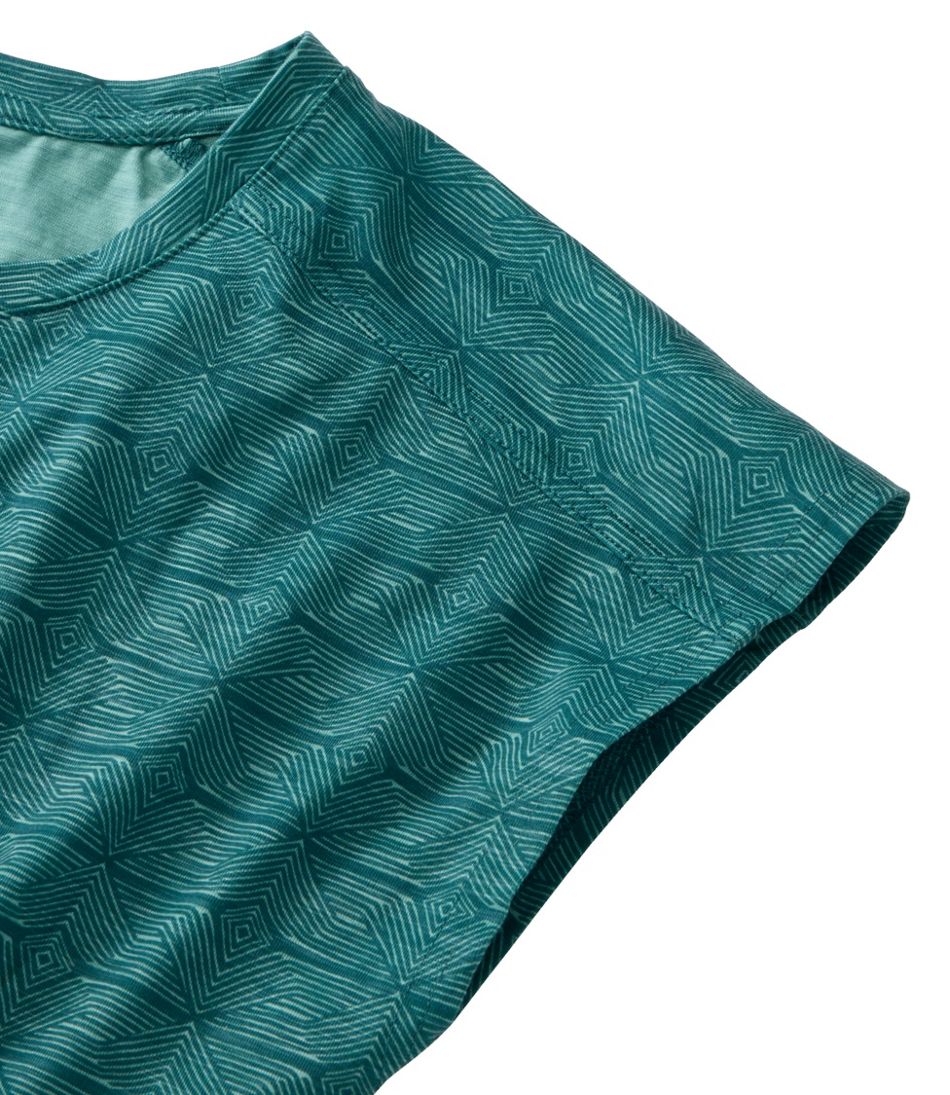 L.L.Bean Sale | Women's Streamside Tee, Short-Sleeve Ruched Crew Print
