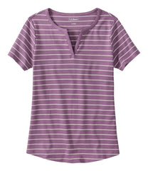 L.L.Bean Discount | Women's Tee, Short-Sleeve Notch-Neck Stripe