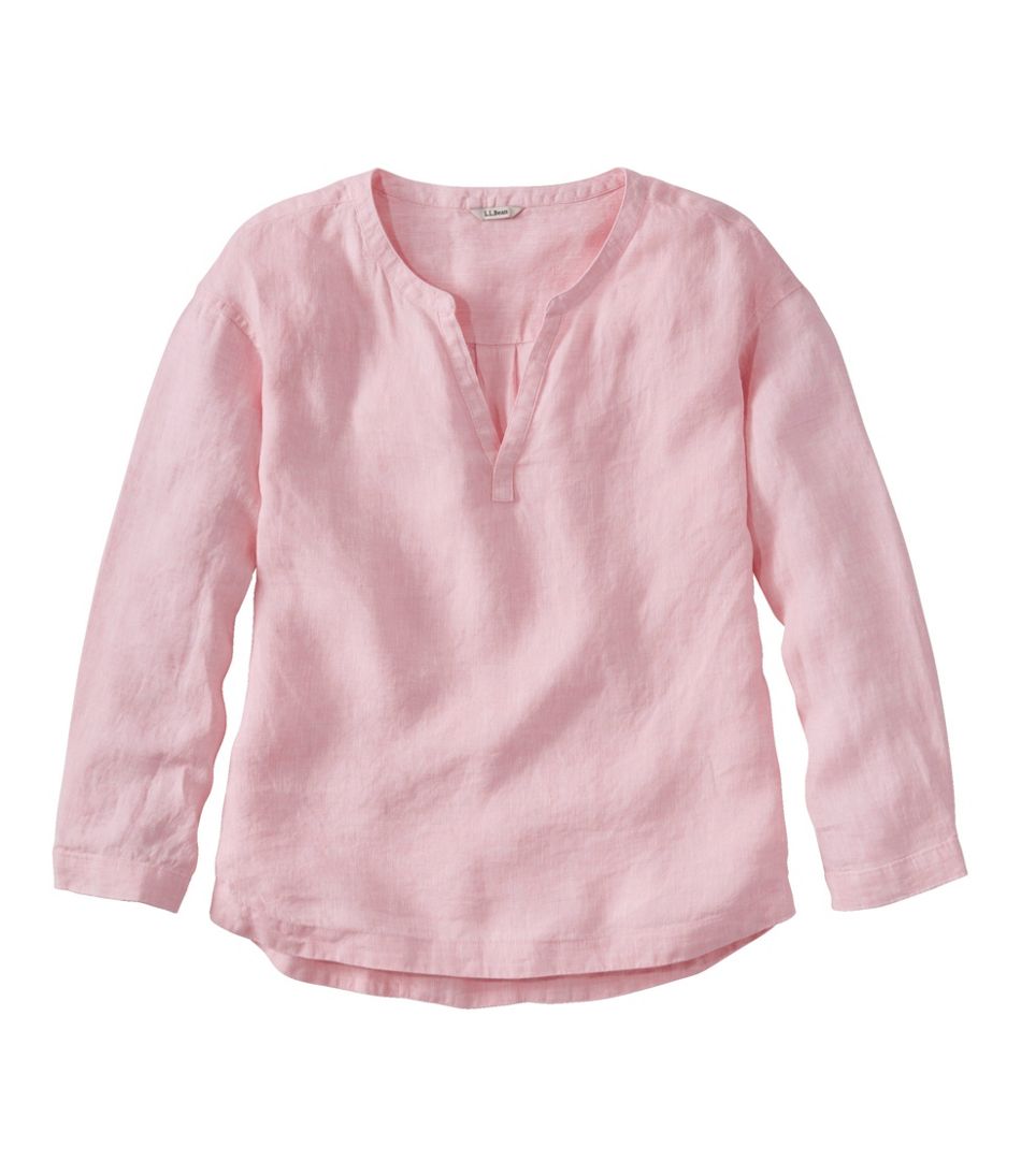 L.L.Bean Outlet | Women's Premium Washable Linen Shirt, Splitneck