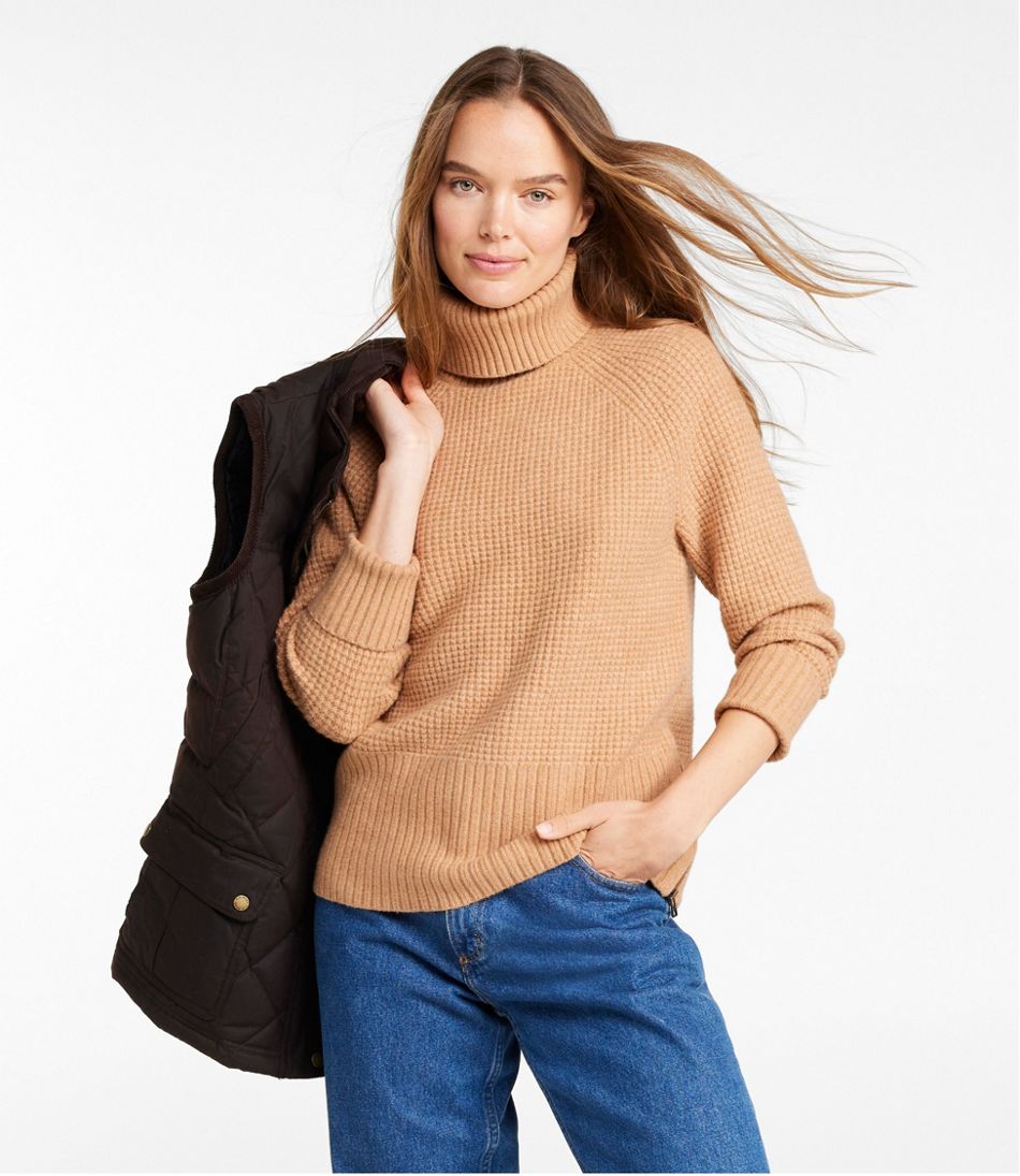 L.L.Bean On Sale | Women's SuperSoft Waffle Sweater, Turtleneck