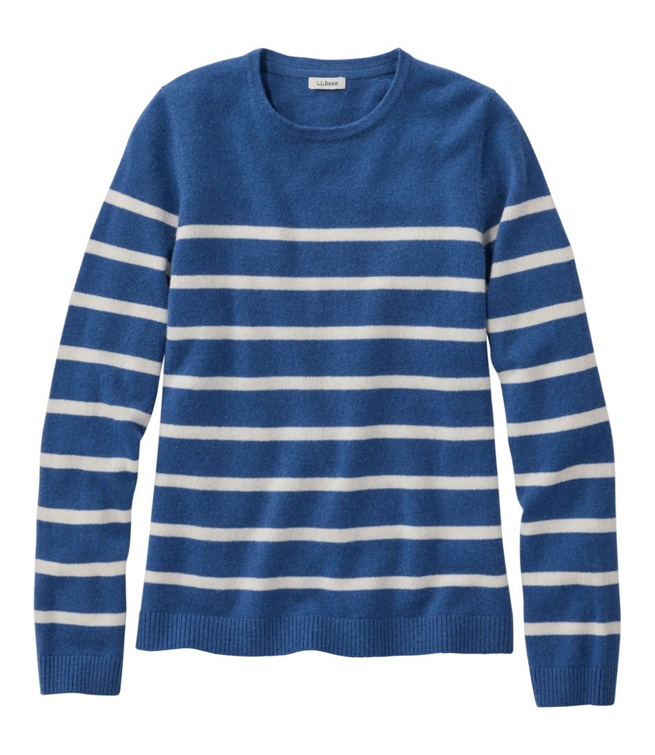 L.L.Bean US | Women's Classic Cashmere Sweater, Crewneck Stripe