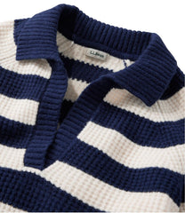 L.L.Bean Sale | Women's SuperSoft Waffle Sweater, Polo Stripe