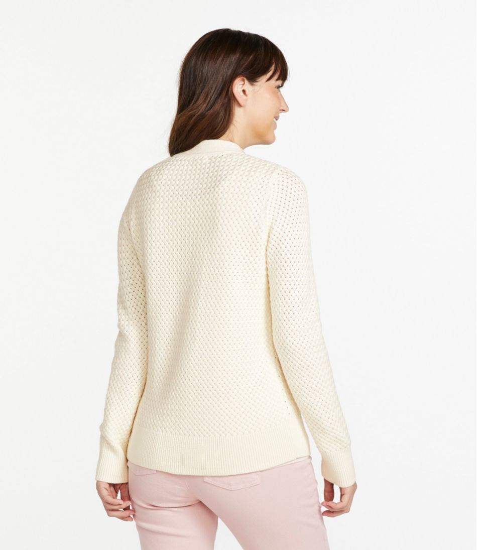L.L.Bean Discount | Women's Basketweave Sweater, Button-Front Cardigan