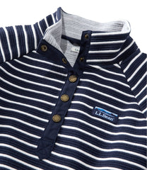 L.L.Bean New | Women's Lakewashed Double-Knit Quarter-Snap, Stripe