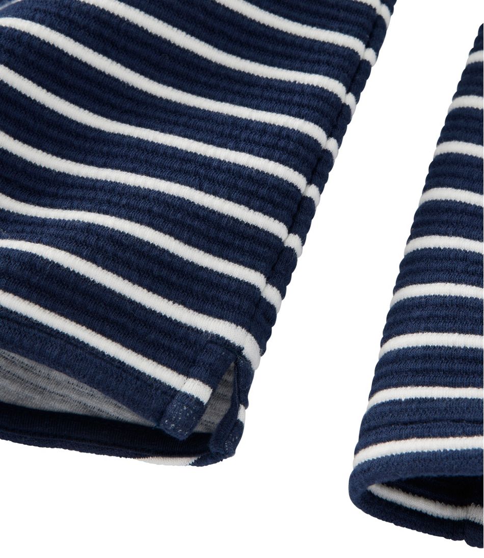 L.L.Bean New | Women's Lakewashed Double-Knit Quarter-Snap, Stripe