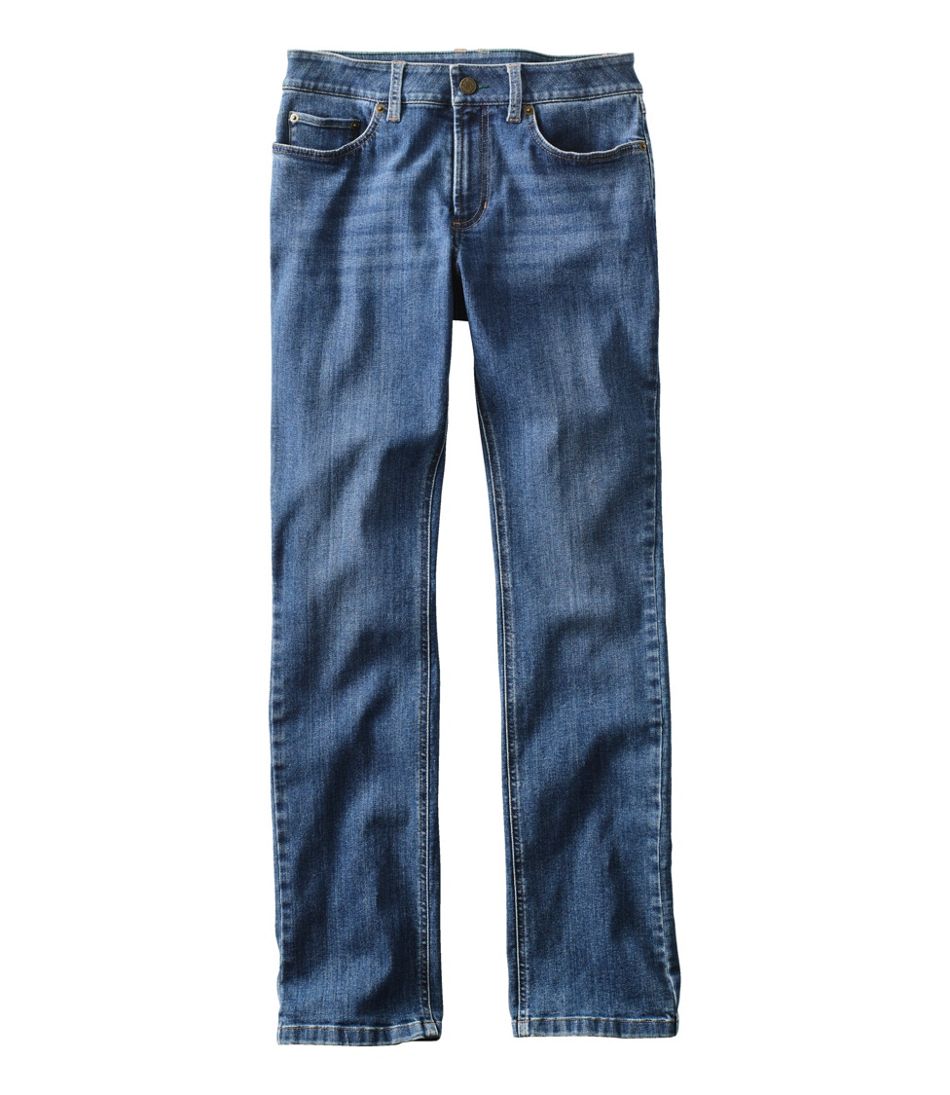 L.L.Bean Online | Women's BeanFlex® Jeans, Mid-Rise Straight-Leg