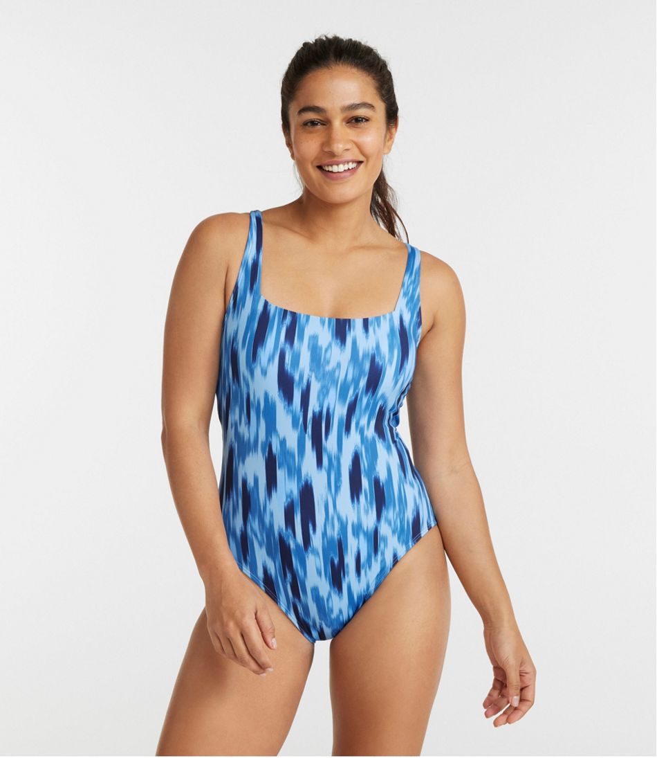 L.L.Bean US | Women's New Currents Swimwear, Squareneck Tanksuit Print