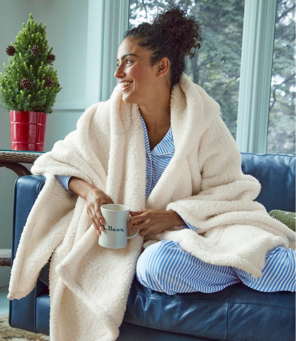 L.L.Bean Online | Cozy Sherpa Wearable Throw