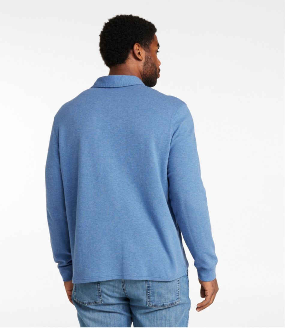 L.L.Bean Outlet | Men's Washed Cotton Double-Knit Polo, Long-Sleeve