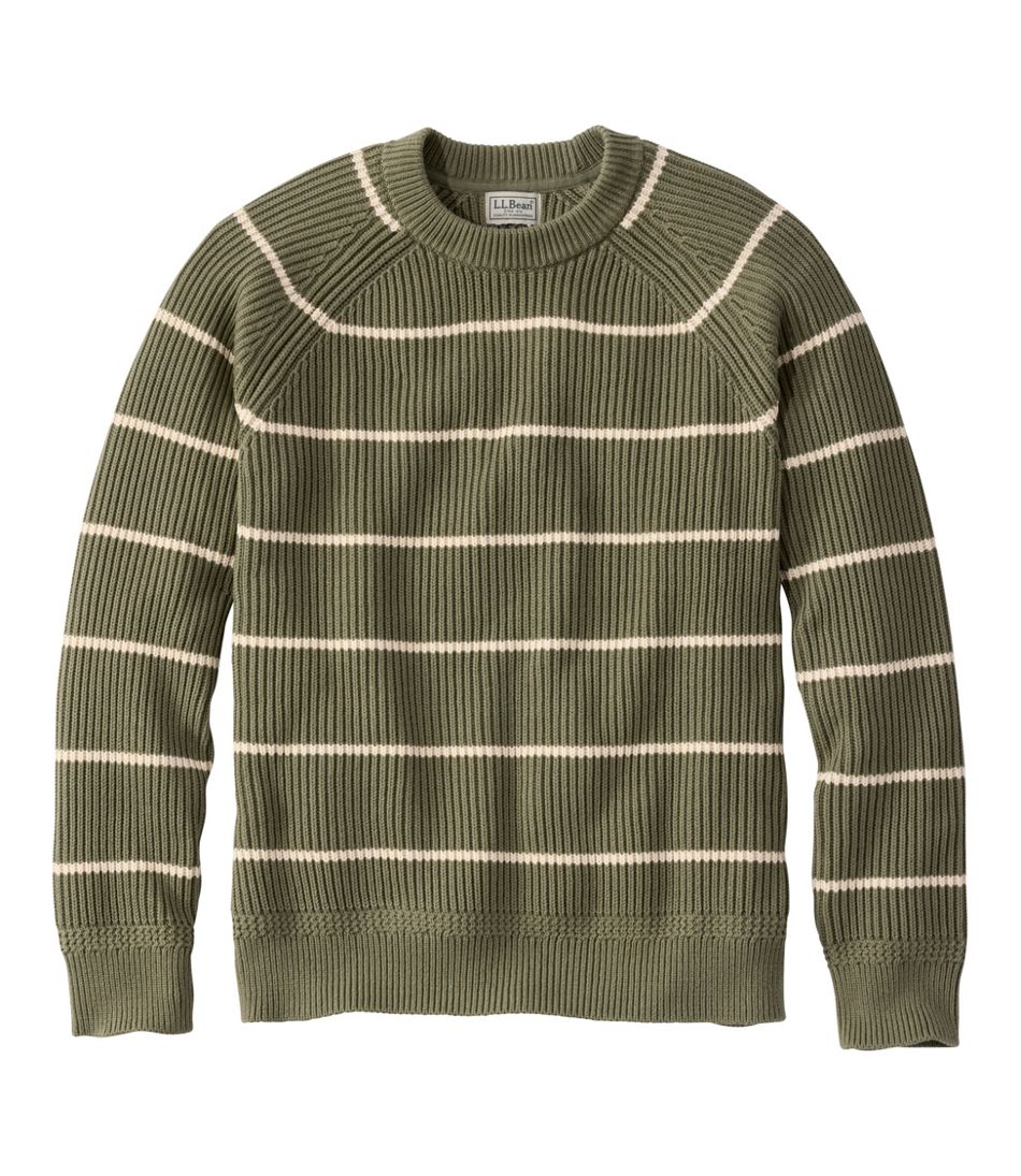 L.L.Bean Sale | Men's Mariner Rib Crew Sweater, Stripe