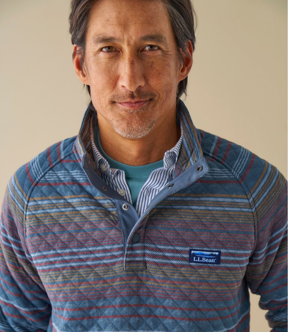L.L.Bean On Sale | Men's Quilted Sweatshirt, Mockneck, Stripe