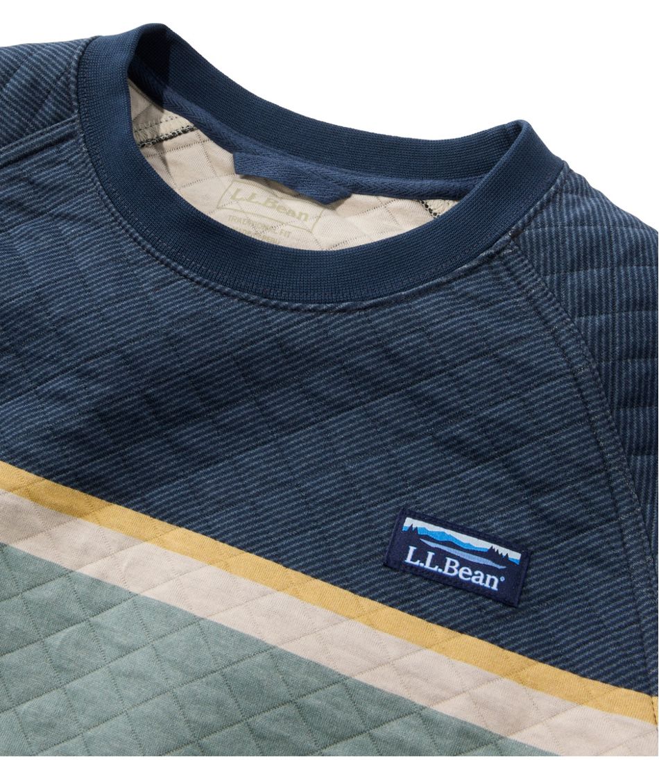L.L.Bean Outlet | Men's Quilted Sweatshirt, Crewneck, Stripe