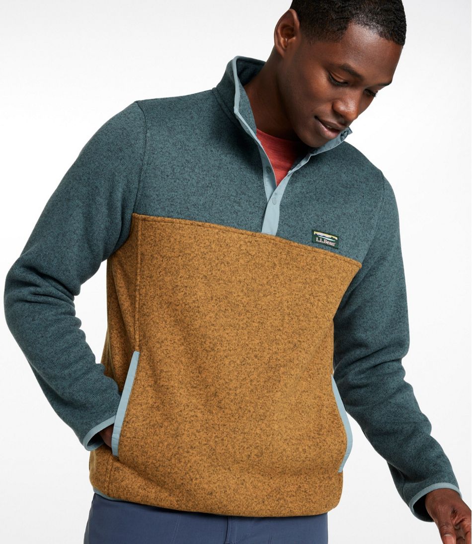 L.L.Bean US | Men's Sweater Fleece Pullover, Colorblock