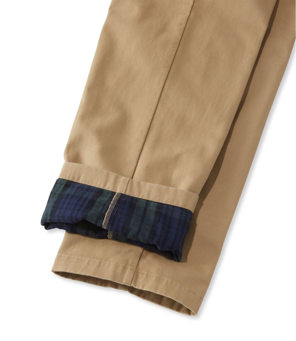 L.L.Bean Outlet | Men's Double L® Chinos, Natural Fit, Plain Front, Flannel-Lined