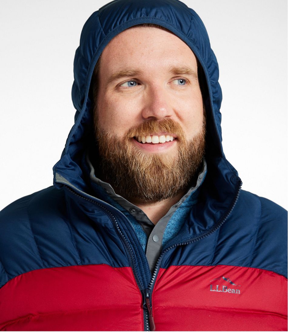 L.L.Bean Discount | Men's Bean's Down Hooded Jacket, Colorblock