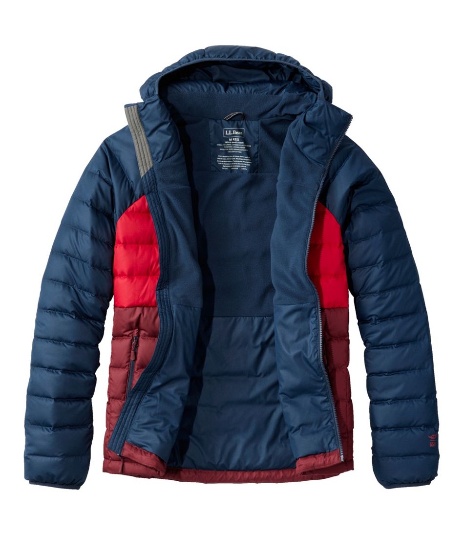 L.L.Bean Discount | Men's Bean's Down Hooded Jacket, Colorblock