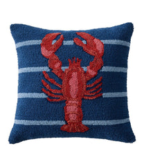 L.L.Bean | Indoor/Outdoor Hooked Pillow, 18x18 Lobster