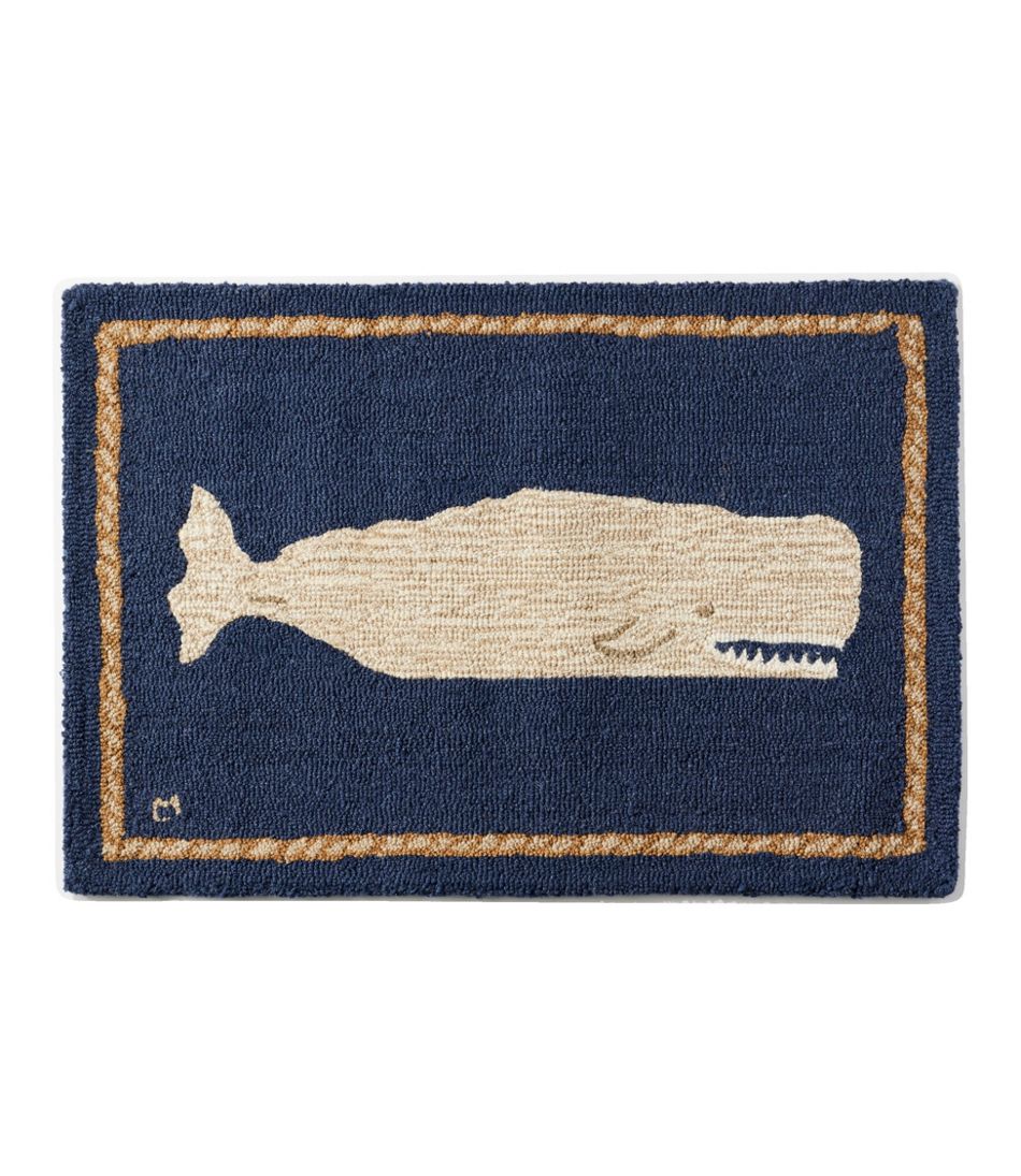 L.L.Bean Outlet | Wool Hooked Novelty Rug, Whale