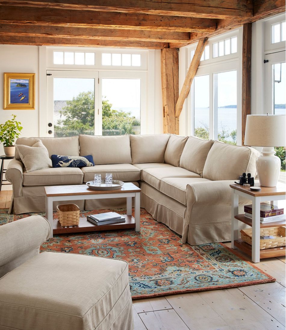 L.L.Bean Online | Single Border Terracotta Wool Tufted Rug