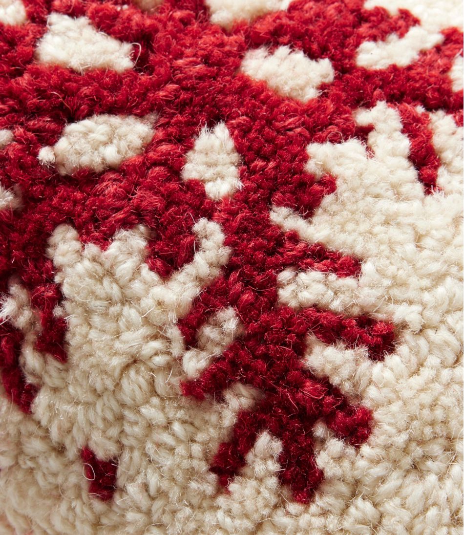 L.L.Bean On Sale | Wool Hooked Throw Pillow, Red Flake, 8" x 12"