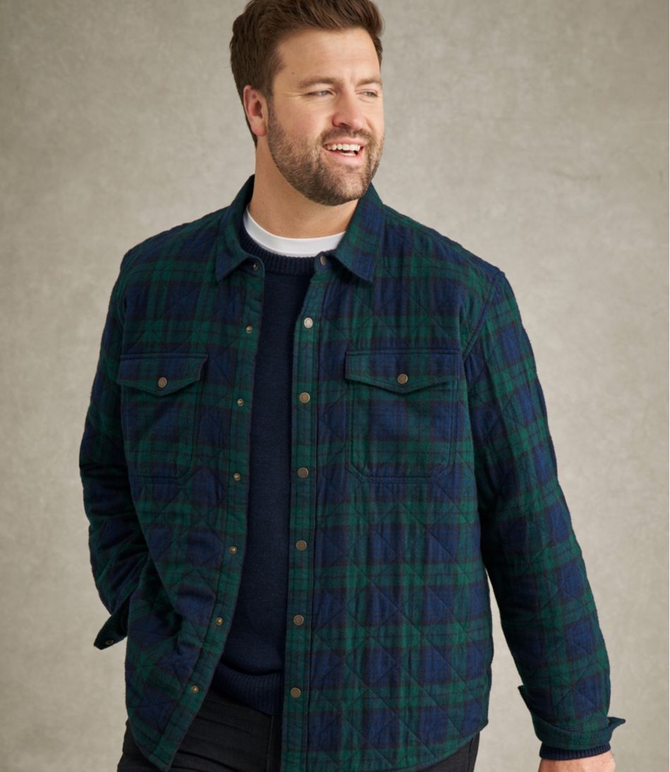 L.L.Bean Outlet | Men's Quilted Scotch Plaid Flannel Shirt Jac