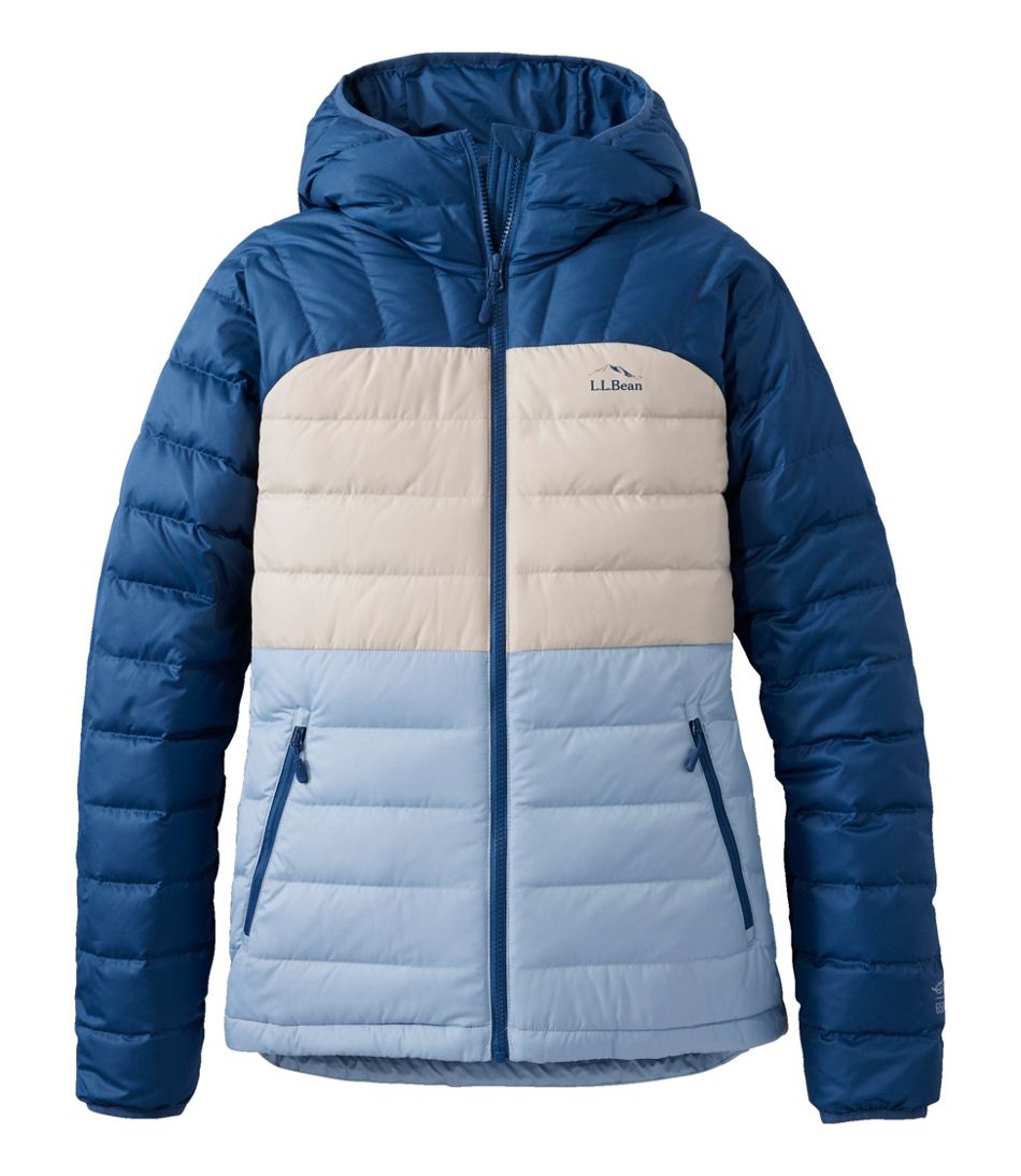 L.L.Bean New | Women's Bean's Down Hooded Jacket, Colorblock