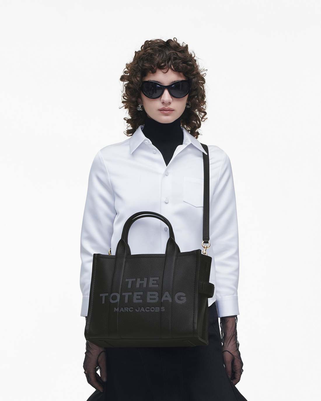 Marc Jacobs The Leather Medium Tote Bag Black BAGS|NEW ARRIVALS