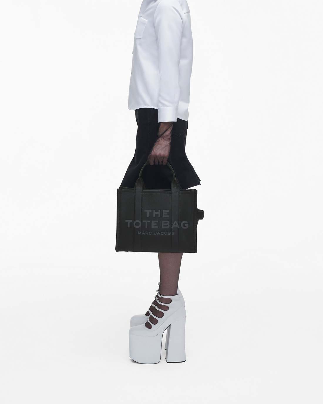 Marc Jacobs The Leather Medium Tote Bag Black BAGS|NEW ARRIVALS