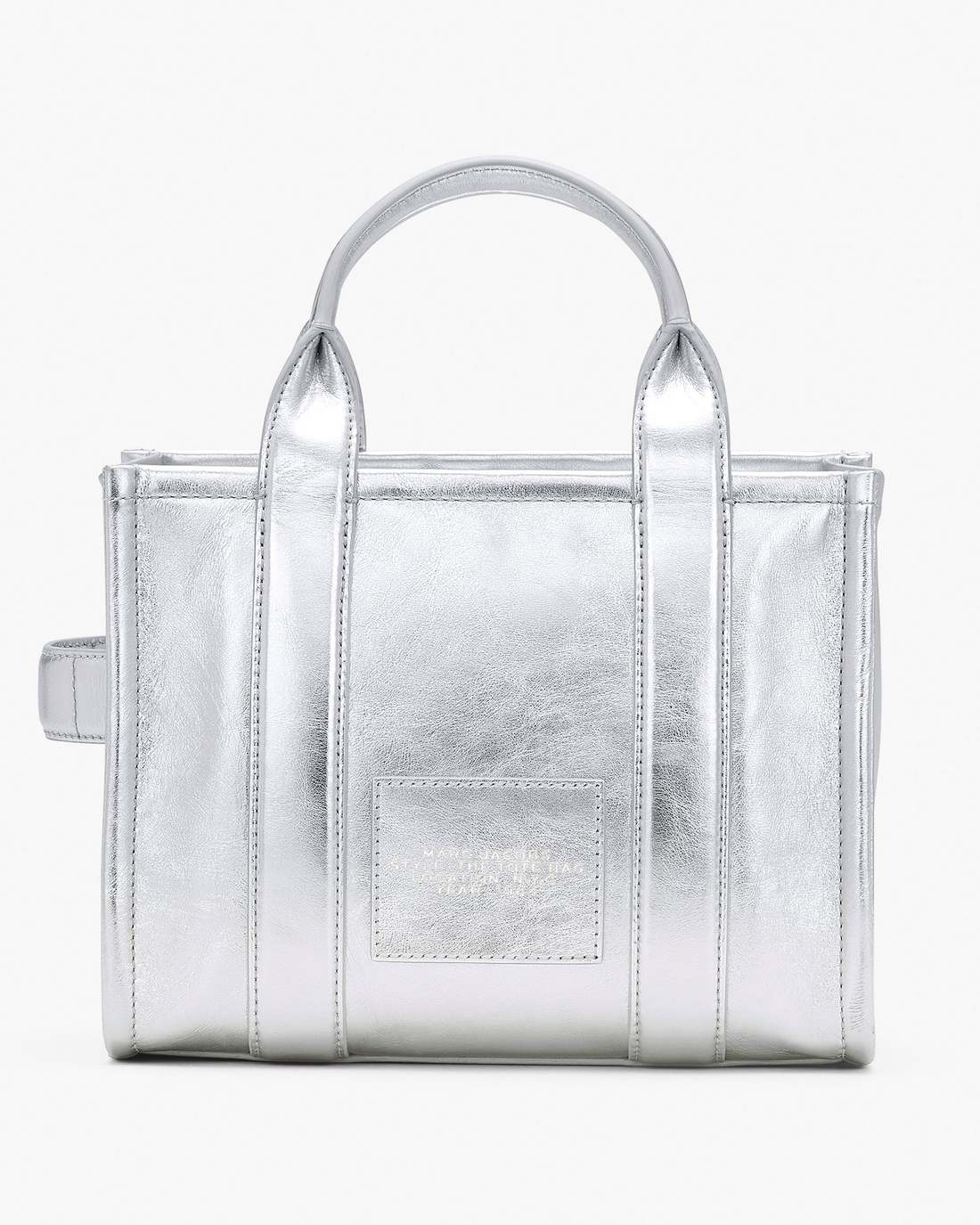 Marc Jacobs The Metallic Leather Small Tote Bag Metallic Silver BAGS
