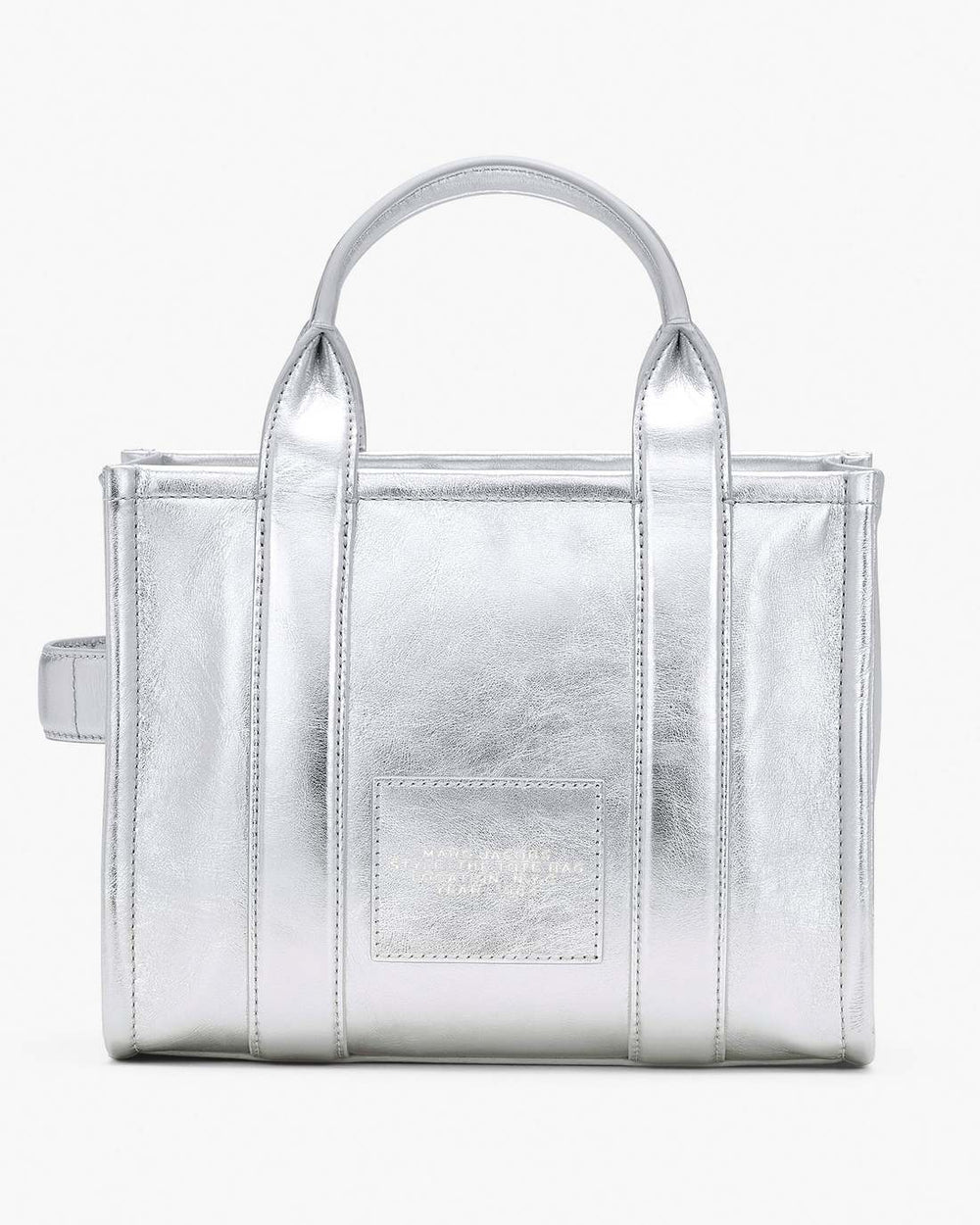 Marc Jacobs The Metallic Leather Small Tote Bag Metallic Silver BAGS