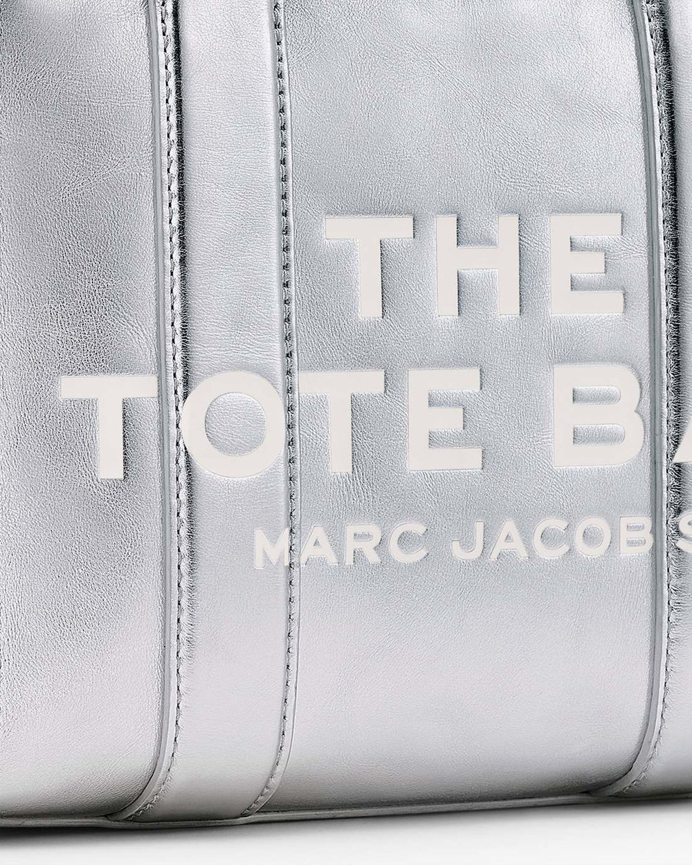Marc Jacobs The Metallic Leather Small Tote Bag Metallic Silver BAGS