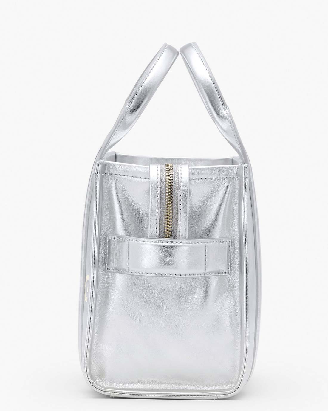 Marc Jacobs The Metallic Leather Small Tote Bag Metallic Silver BAGS