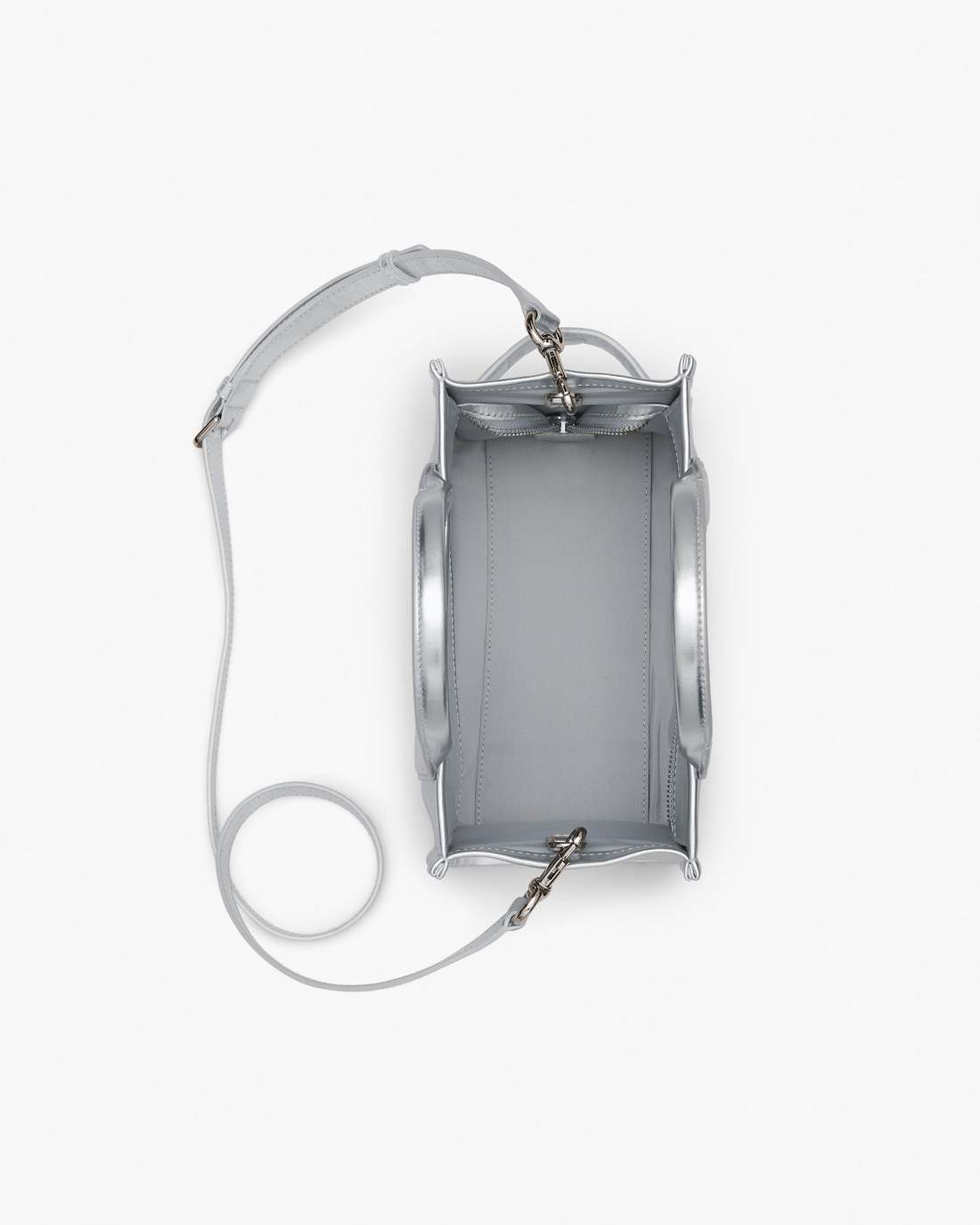 Marc Jacobs The Metallic Leather Small Tote Bag Metallic Silver BAGS