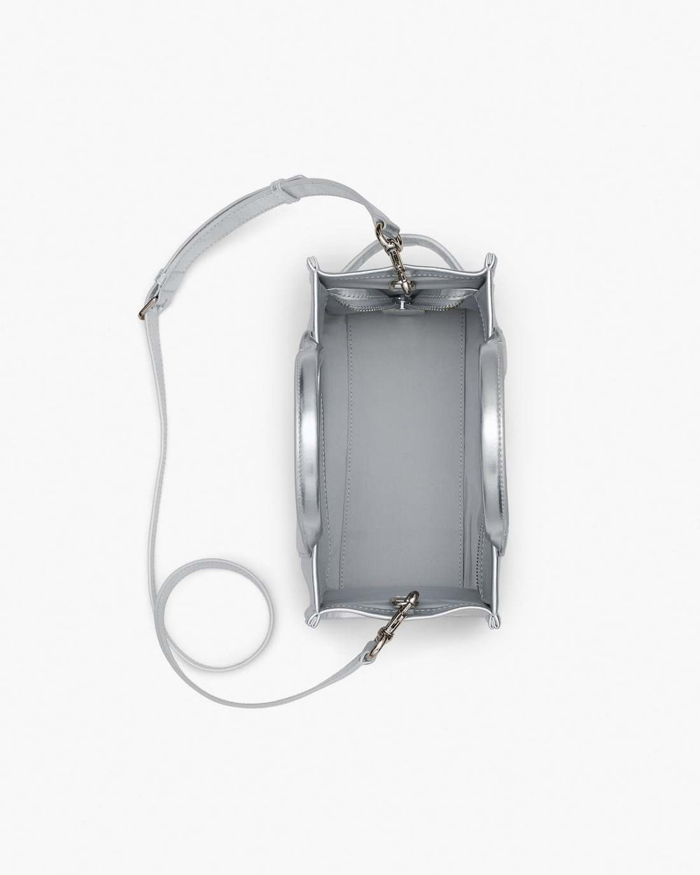 Marc Jacobs The Metallic Leather Small Tote Bag Metallic Silver BAGS