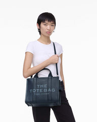 Marc Jacobs The Leather Medium Tote Bag Blue Sea BAGS