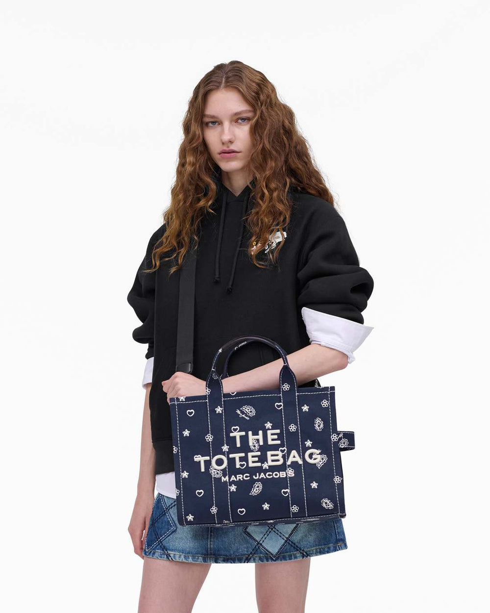 Marc Jacobs The Bandana Canvas Medium Tote Bag Navy Multi BAGS|NEW ARRIVALS