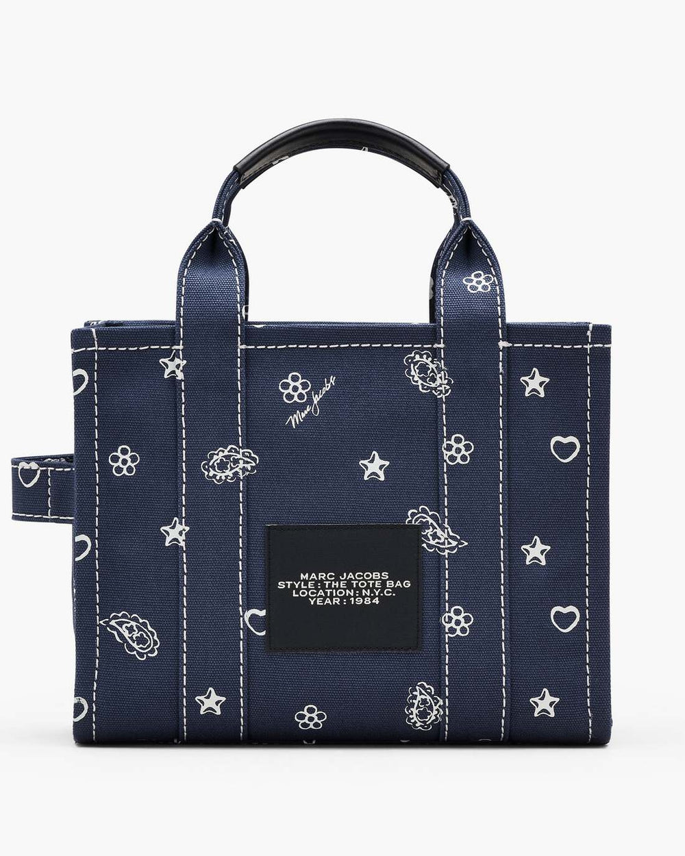 Marc Jacobs The Bandana Canvas Small Tote Bag Navy Multi BAGS|NEW ARRIVALS
