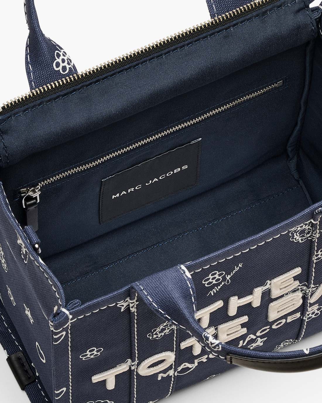 Marc Jacobs The Bandana Canvas Small Tote Bag Navy Multi BAGS|NEW ARRIVALS