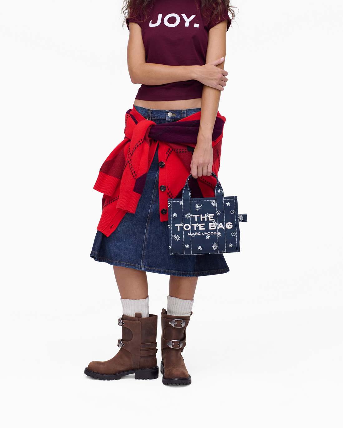 Marc Jacobs The Bandana Canvas Small Tote Bag Navy Multi BAGS|NEW ARRIVALS