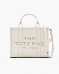 Marc Jacobs The Leather Medium Tote Bag Cotton/Silver BAGS|NEW ARRIVALS