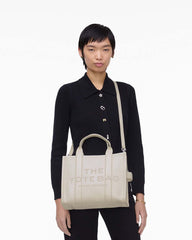 Marc Jacobs The Leather Medium Tote Bag Cotton/Silver BAGS|NEW ARRIVALS