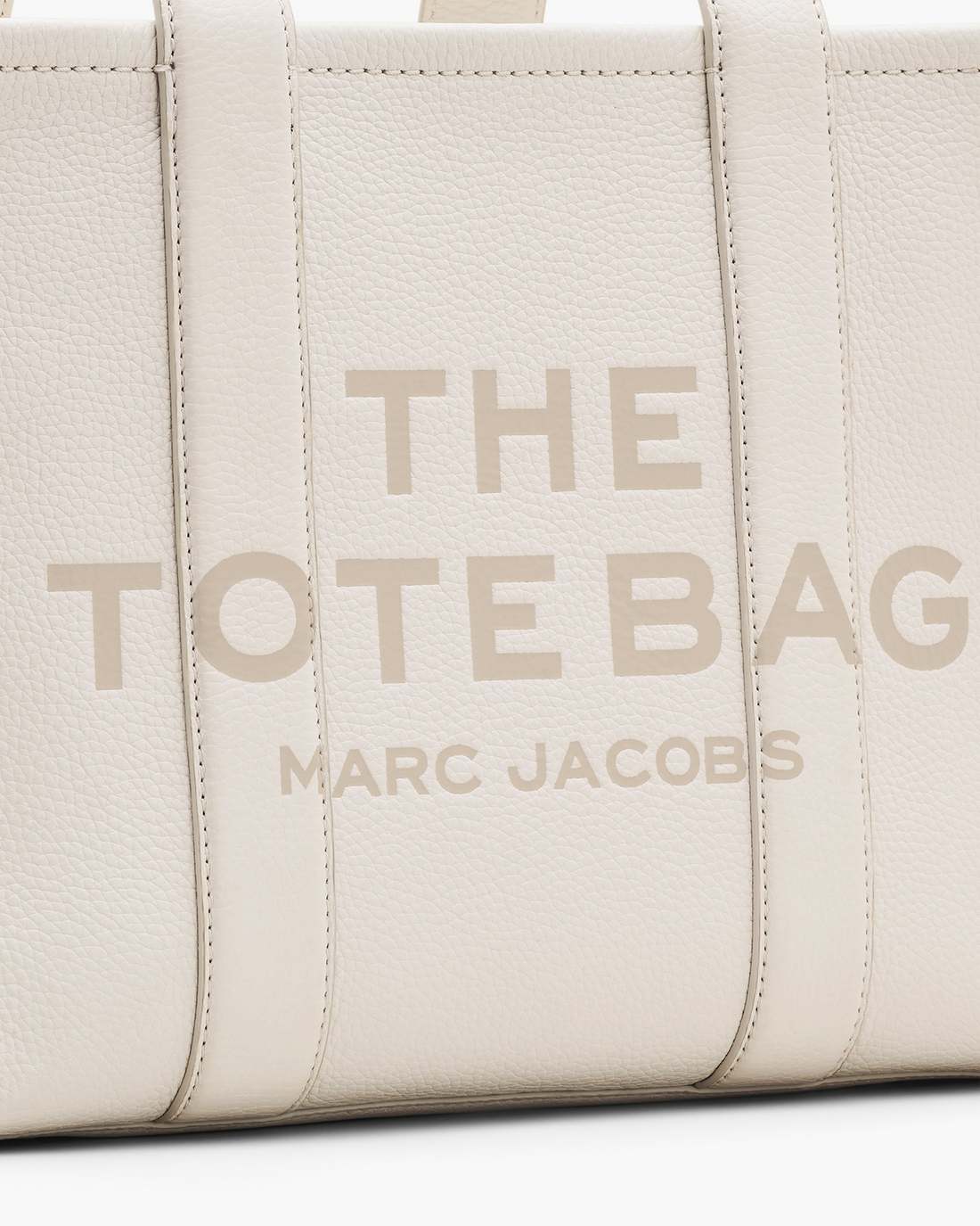 Marc Jacobs The Leather Medium Tote Bag Cotton/Silver BAGS|NEW ARRIVALS