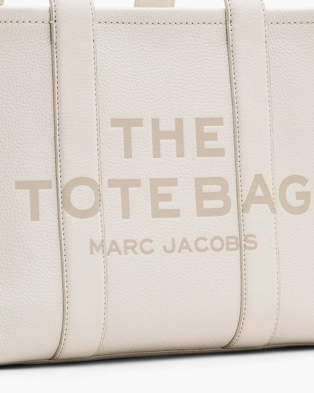 Marc Jacobs The Leather Medium Tote Bag Cotton/Silver BAGS|NEW ARRIVALS