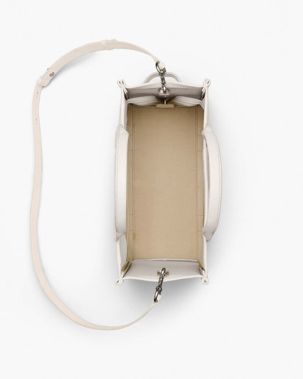 Marc Jacobs The Leather Medium Tote Bag Cotton/Silver BAGS|NEW ARRIVALS