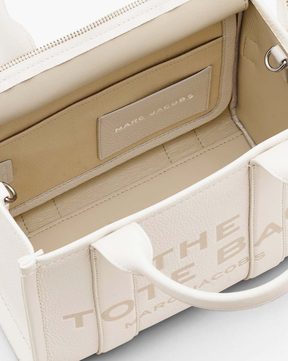 Marc Jacobs The Leather Small Tote Bag Cotton/Silver BAGS