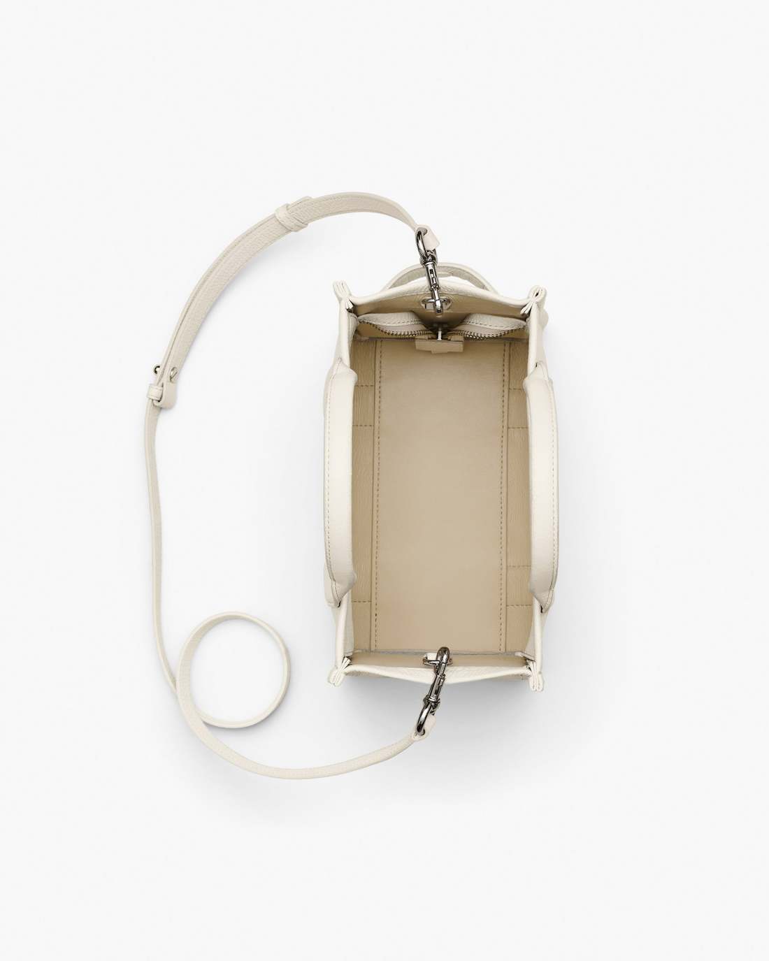 Marc Jacobs The Leather Small Tote Bag Cotton/Silver BAGS