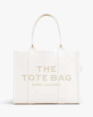 Marc Jacobs The Leather Large Tote Bag Cotton/Silver BAGS