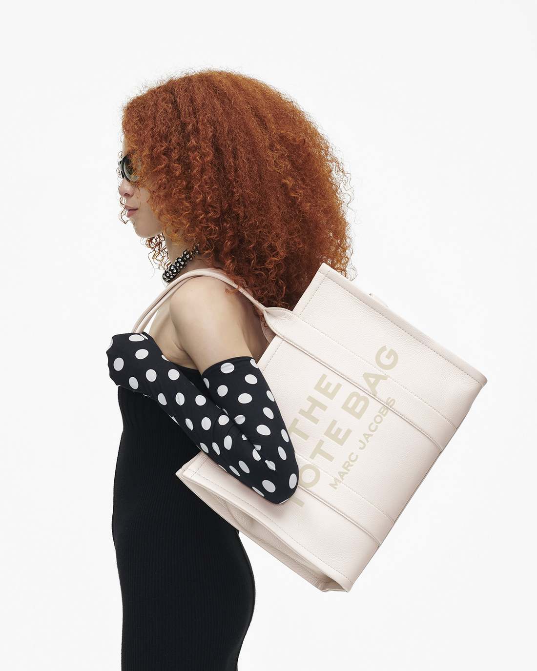 Marc Jacobs The Leather Large Tote Bag Cotton/Silver BAGS