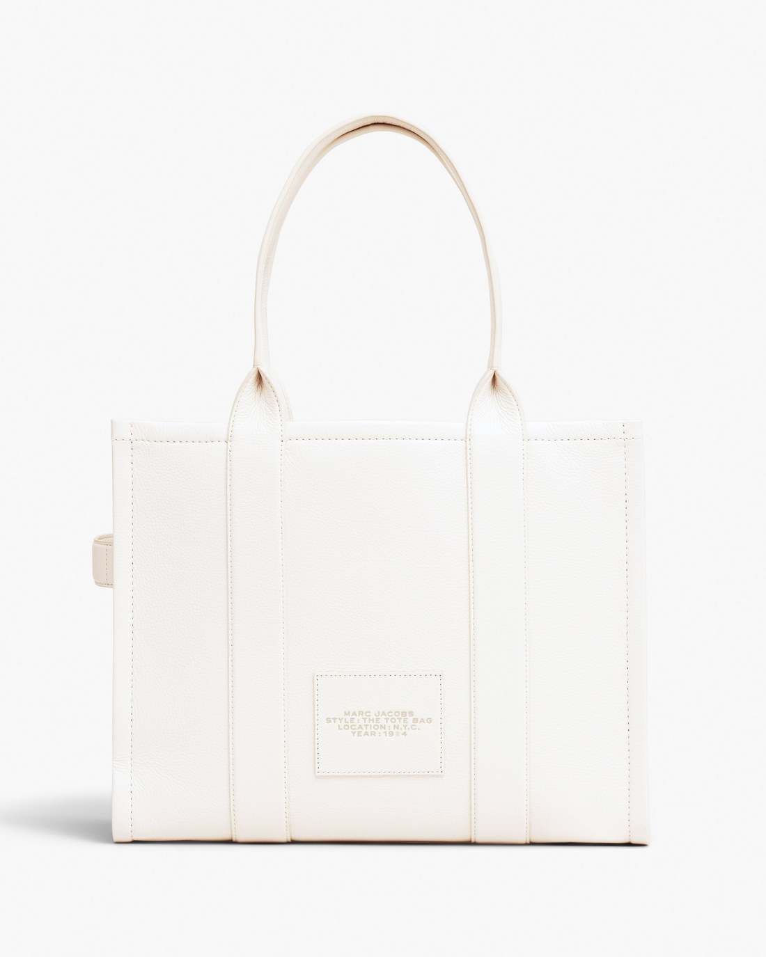 Marc Jacobs The Leather Large Tote Bag Cotton/Silver BAGS