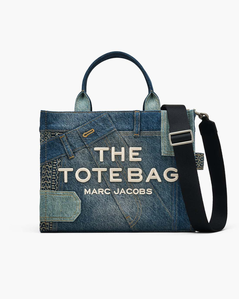 Marc Jacobs The Deconstructed Denim Medium Tote Bag Indigo Multi BAGS
